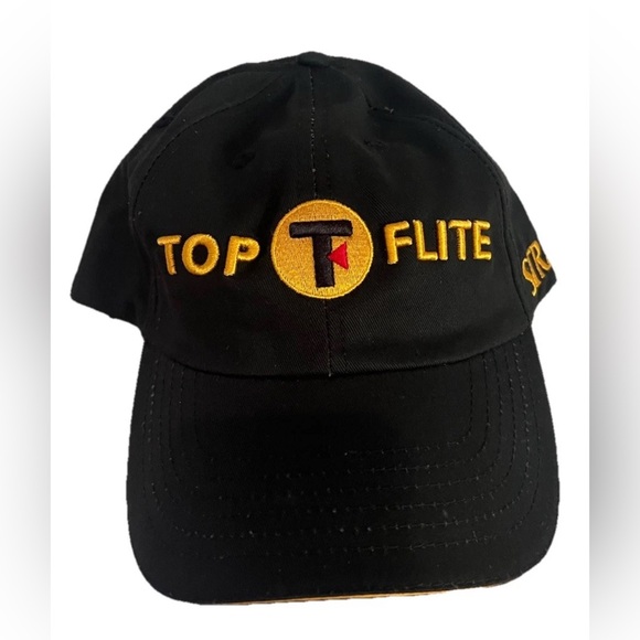 Top Flite Other - Top Flite Golf Hat Cap Adjustable Strap-back Black Strata‎ Adult New
